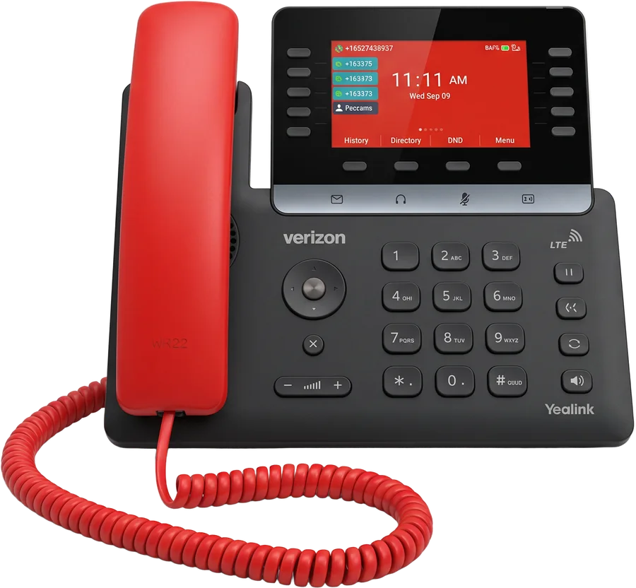 The One Talk red LTE desk phone